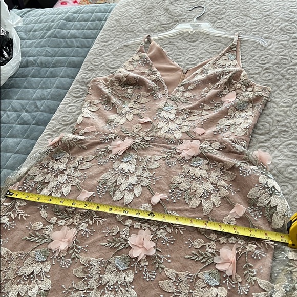 Dress the Population Blush Floral Embroidered Tulle Long Dress - Picture 14 of 16